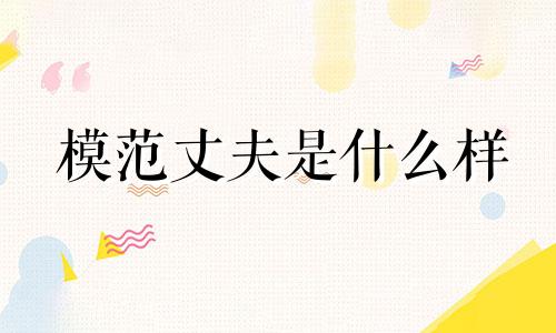 模范丈夫是什么样 模范丈夫意思