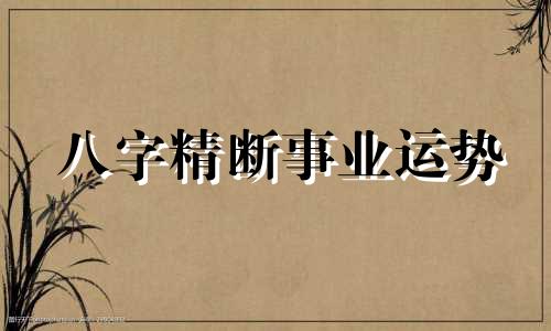 八字精断事业运势 八字 事业