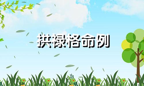 拱禄格命例 拱禄格有多厉害