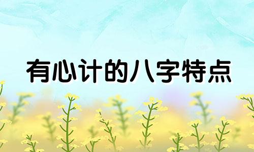有心计的八字特点 有心计的八字成语