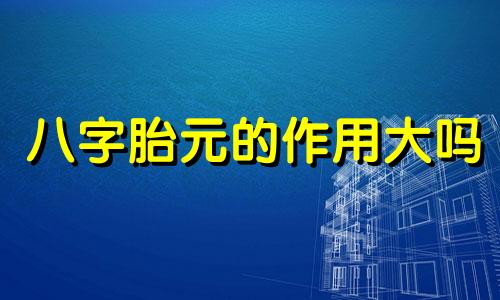 八字胎元的作用大吗 八字中的胎元,为一个人的命准确吗?