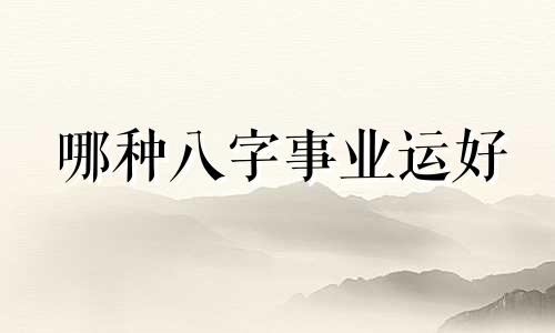 哪种八字事业运好 八字事业好财运不好
