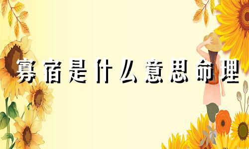 寡宿是什么意思命理 日柱寡宿是什么意思