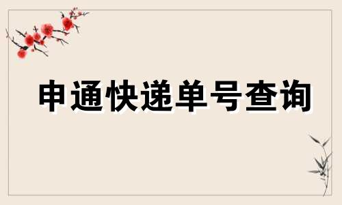 申通快递单号查询 申通快递号码查询快递单号