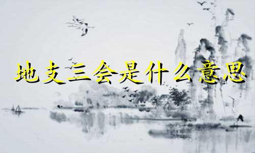 地支三会是什么意思 地支三会局