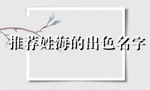 推荐姓海的出色名字