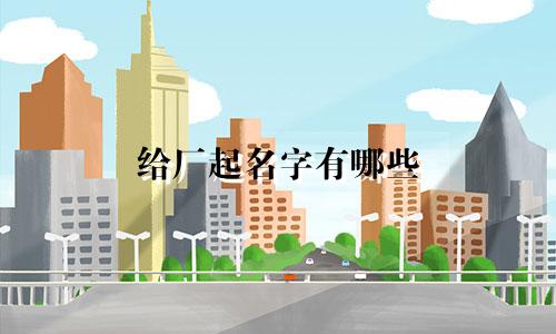 给厂起名字有哪些