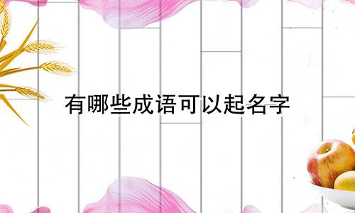 有哪些成语可以起名字