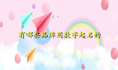 有哪些品牌用数字起名的