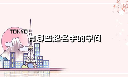 有哪些起名字的学问