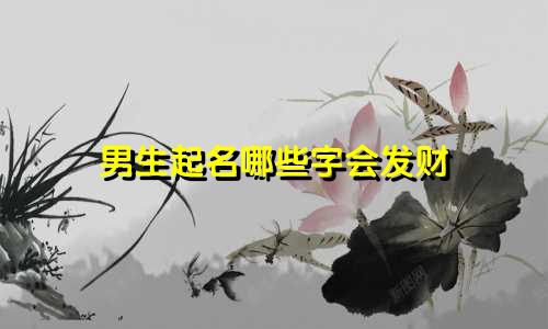 男生起名哪些字会发财