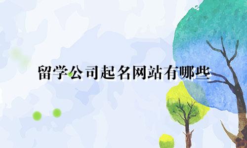 留学公司起名网站有哪些