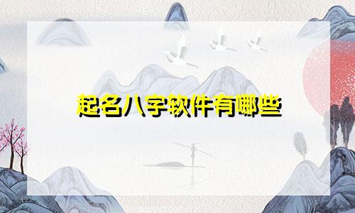 起名八字软件有哪些