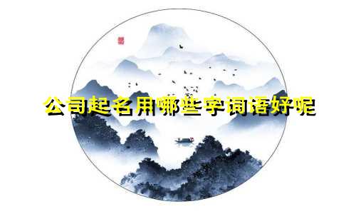 公司起名用哪些字词语好呢