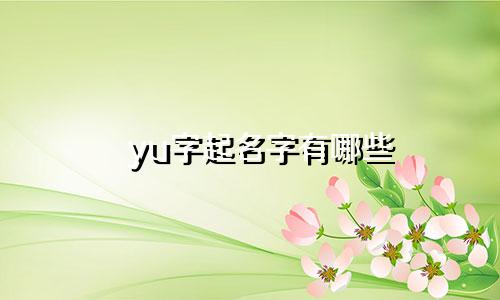 yu字起名字有哪些
