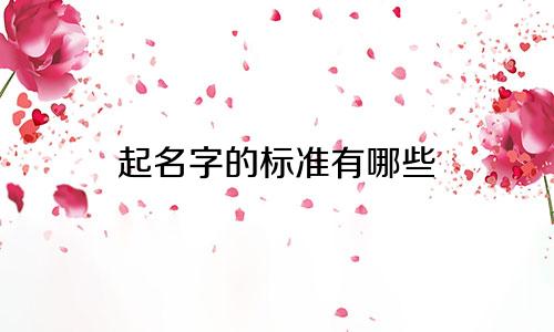 起名字的标准有哪些