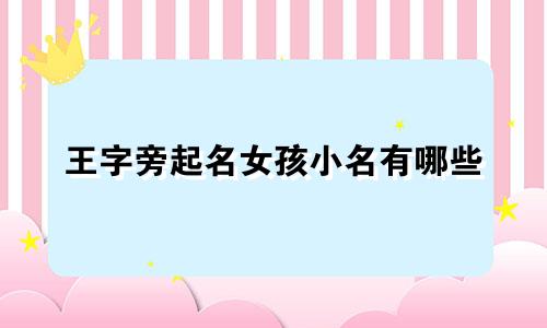 王字旁起名女孩小名有哪些
