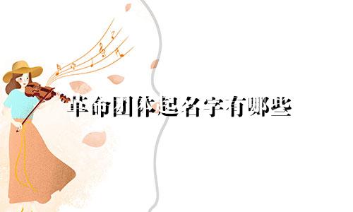 革命团体起名字有哪些