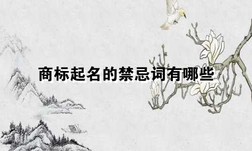 商标起名的禁忌词有哪些