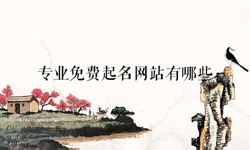 专业免费起名网站有哪些
