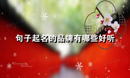 句子起名的品牌有哪些好听