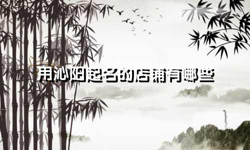 用沁阳起名的店铺有哪些
