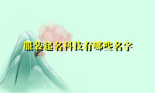 服装起名科技有哪些名字