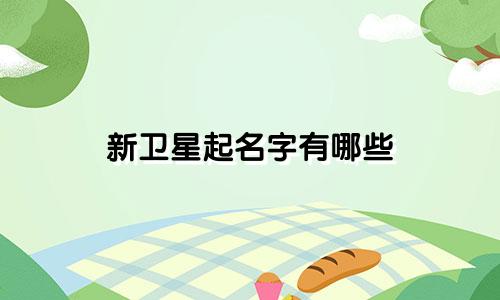 新卫星起名字有哪些