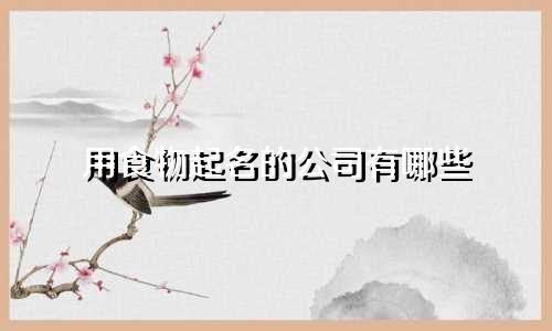 用食物起名的公司有哪些