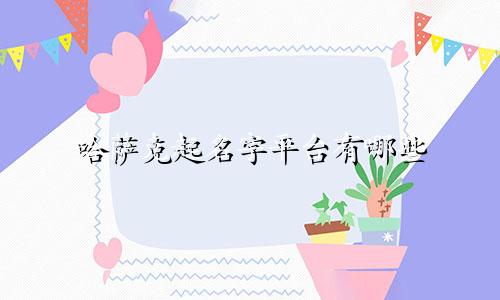 哈萨克起名字平台有哪些