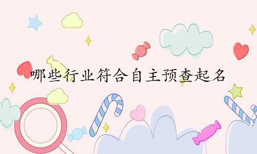 哪些行业符合自主预查起名