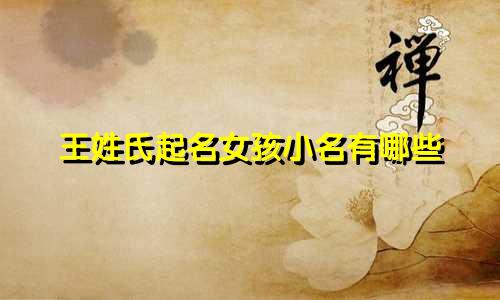 王姓氏起名女孩小名有哪些