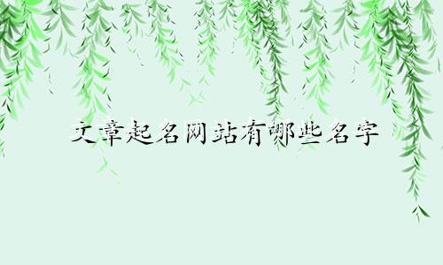文章起名网站有哪些名字