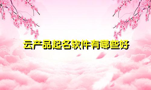云产品起名软件有哪些好