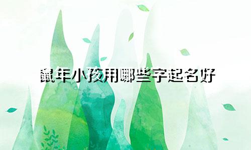 鼠年小孩用哪些字起名好