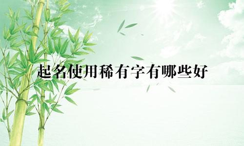起名使用稀有字有哪些好