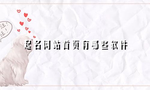 起名网站首页有哪些软件