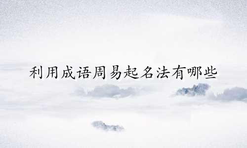 利用成语周易起名法有哪些