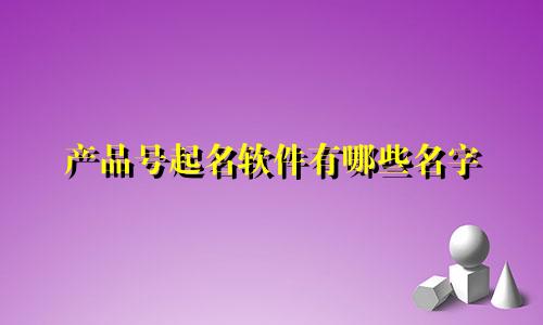 产品号起名软件有哪些名字