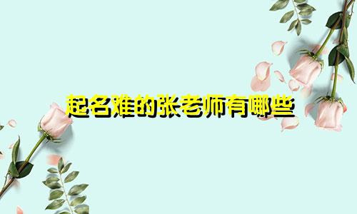 起名难的张老师有哪些