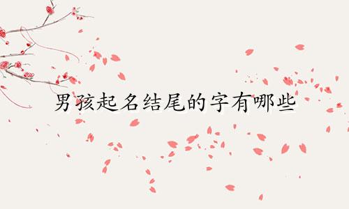 男孩起名结尾的字有哪些