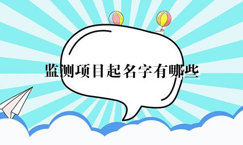 监测项目起名字有哪些