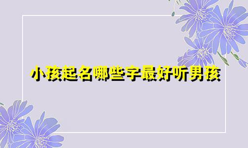 小孩起名哪些字最好听男孩
