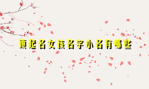 顾起名女孩名字小名有哪些