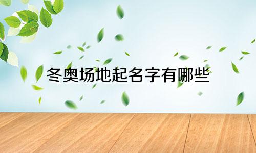 冬奥场地起名字有哪些