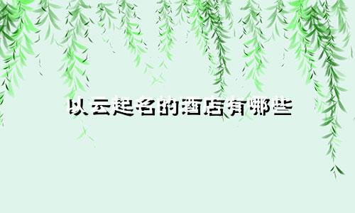 以云起名的酒店有哪些