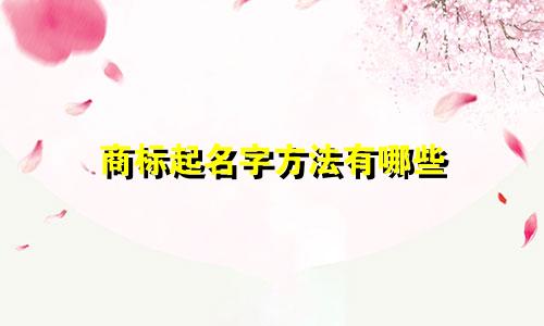 商标起名字方法有哪些