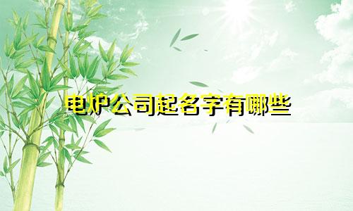 电炉公司起名字有哪些