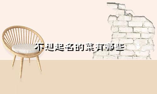 不想起名的菜有哪些