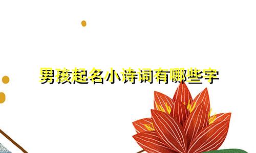 男孩起名小诗词有哪些字